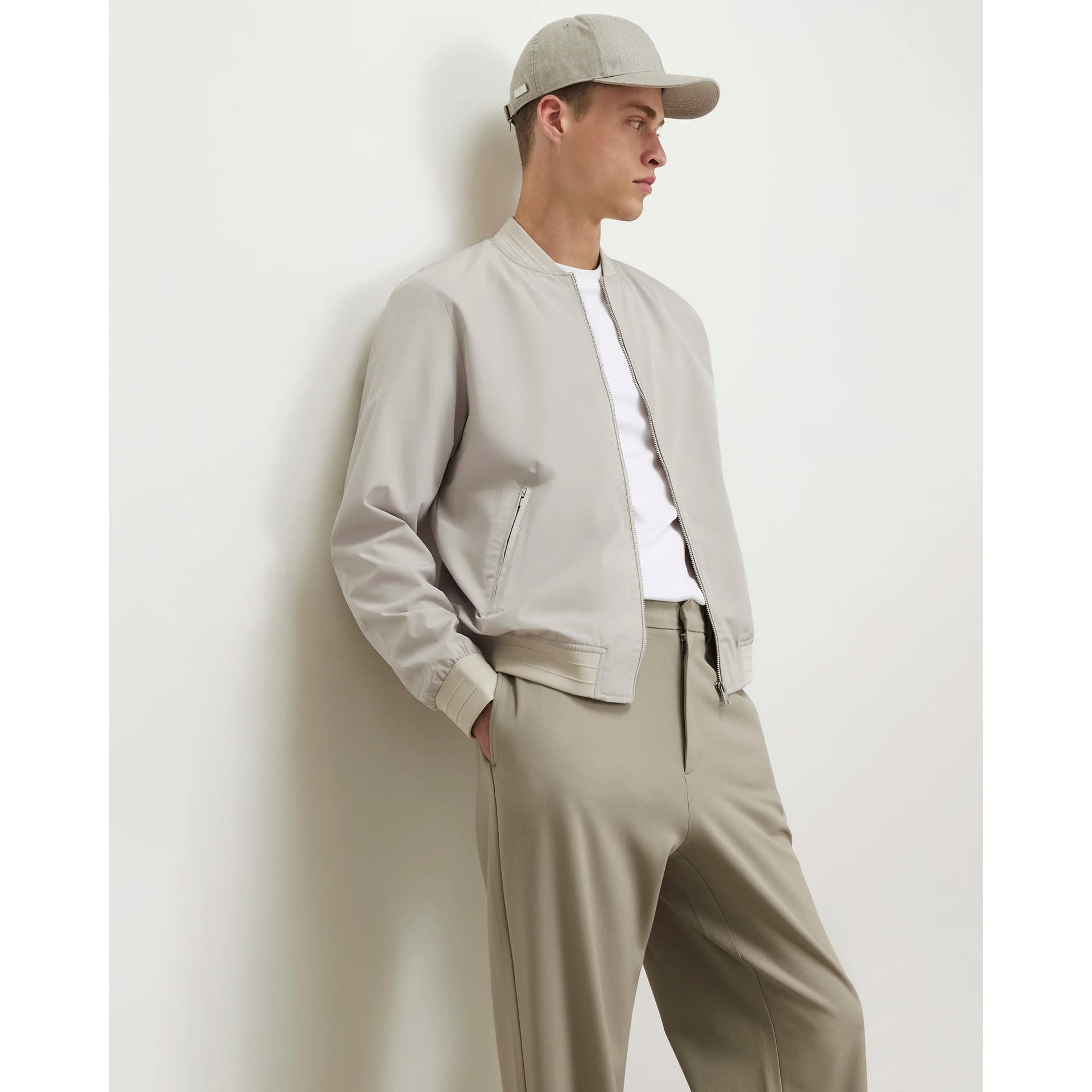 River Island Mens River Island Beige Lightweight Bomber Jacket