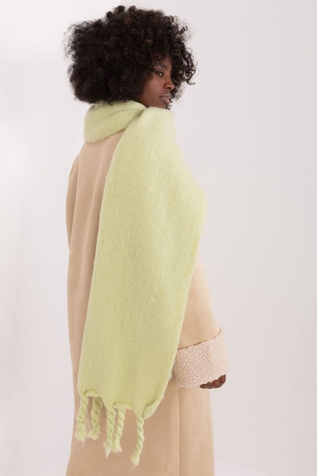 Love Lace Love Lace Women's Long Smooth Polyester Scarf with Light Tassels for Winter in Green - 3