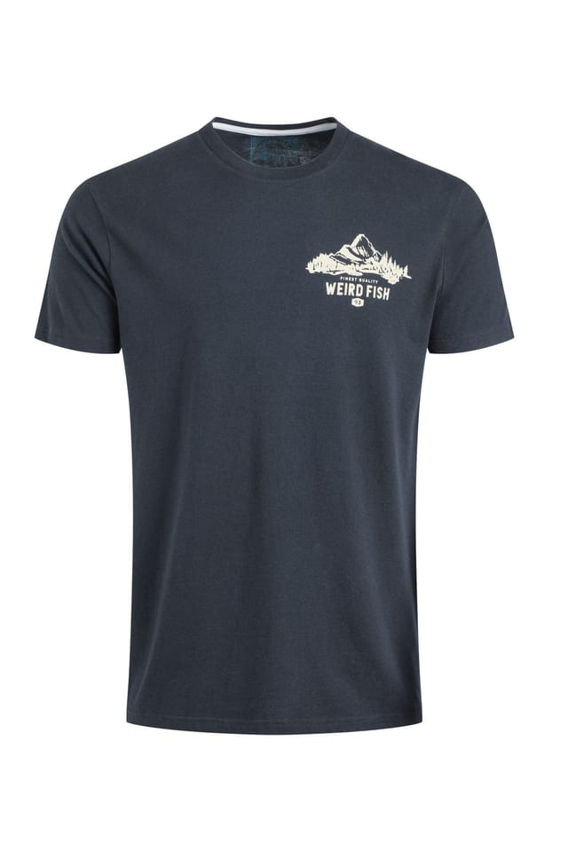 Weird Fish Weird Fish Men's Mountain Valley Graphic T-Shirt in Navy - 2
