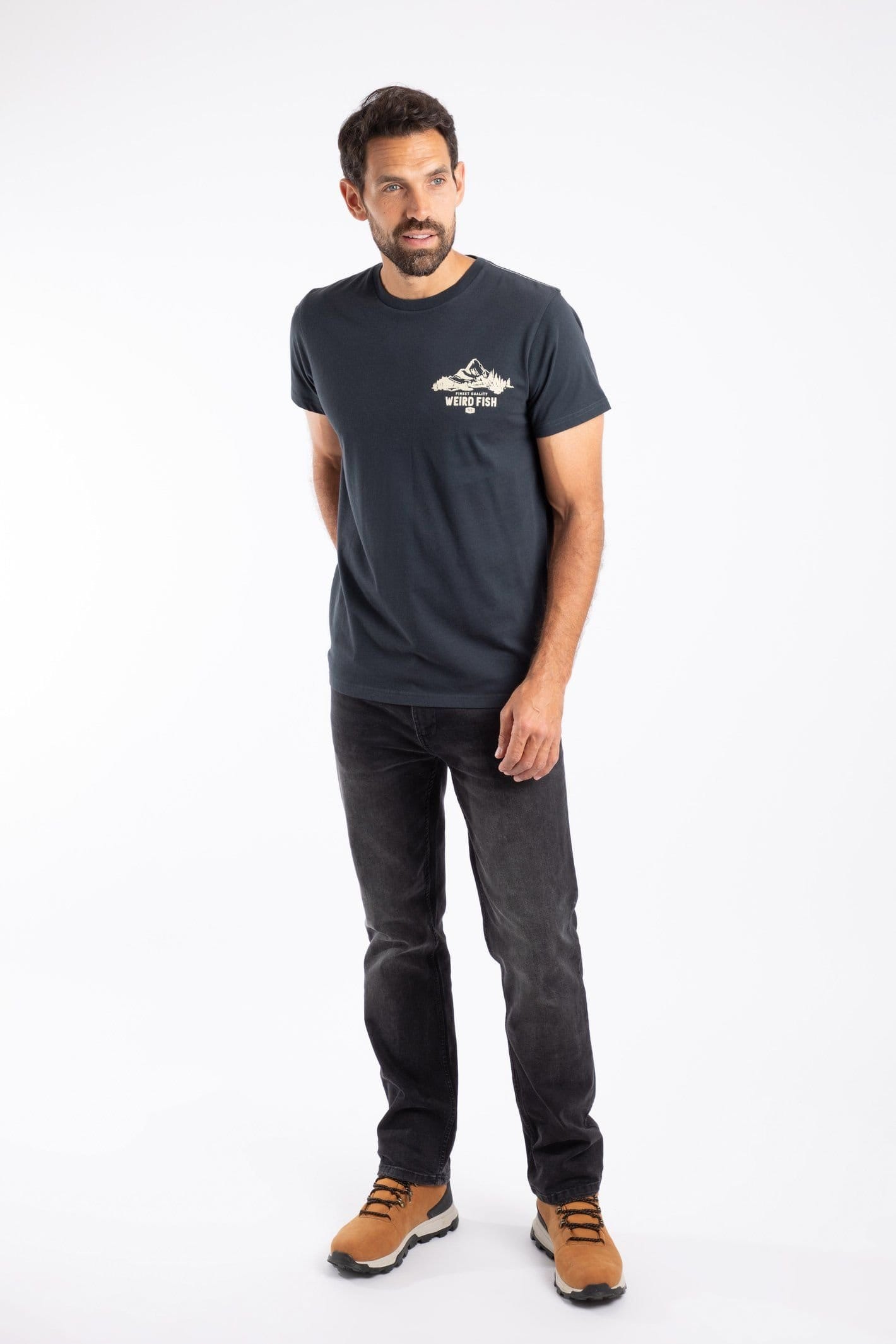 Weird Fish Weird Fish Men's Mountain Valley Graphic T-Shirt in Navy - 4