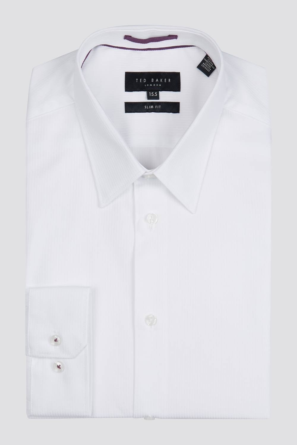 Ted Baker Ted Baker Men's White Satin Stripe Shirt - 1