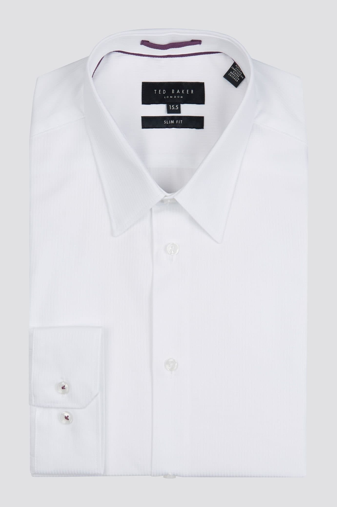 Ted Baker Ted Baker Men's White Satin Stripe Shirt