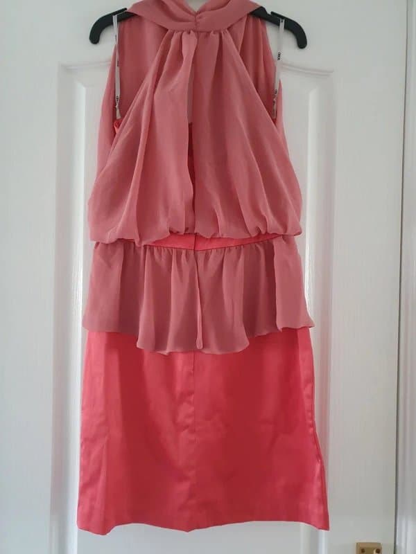 ASOS Asos satin coral and dusky pink mini dress size 8