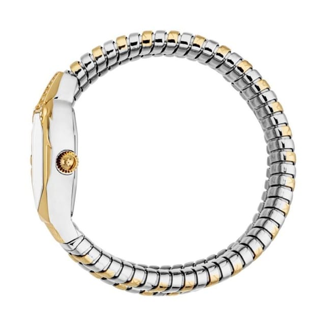 Just Cavalli Just Cavalli Women's Snake Watch Gold Case Silver Dial Two Tone Silver SS Bracelet - 3