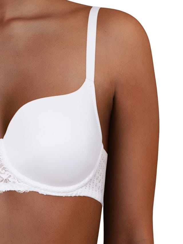 Chantelle Chantelle Women's Easy Feel Marilyn Covering T-Shirt Bra - Golden Beige in White - 2
