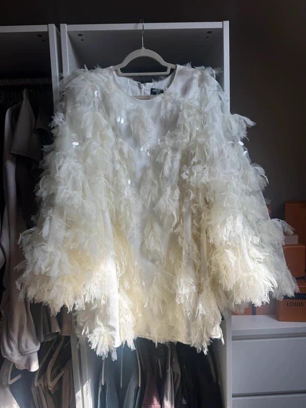 ASOS ASOS Edition feather embellished dress