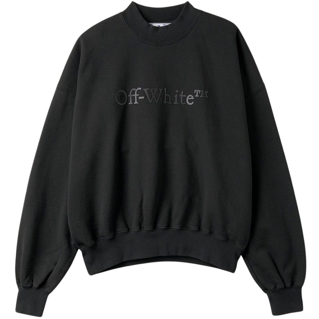 Off-White Off-White Men's Bookish Laund Boxy Fit Black Sweatshirt - 1