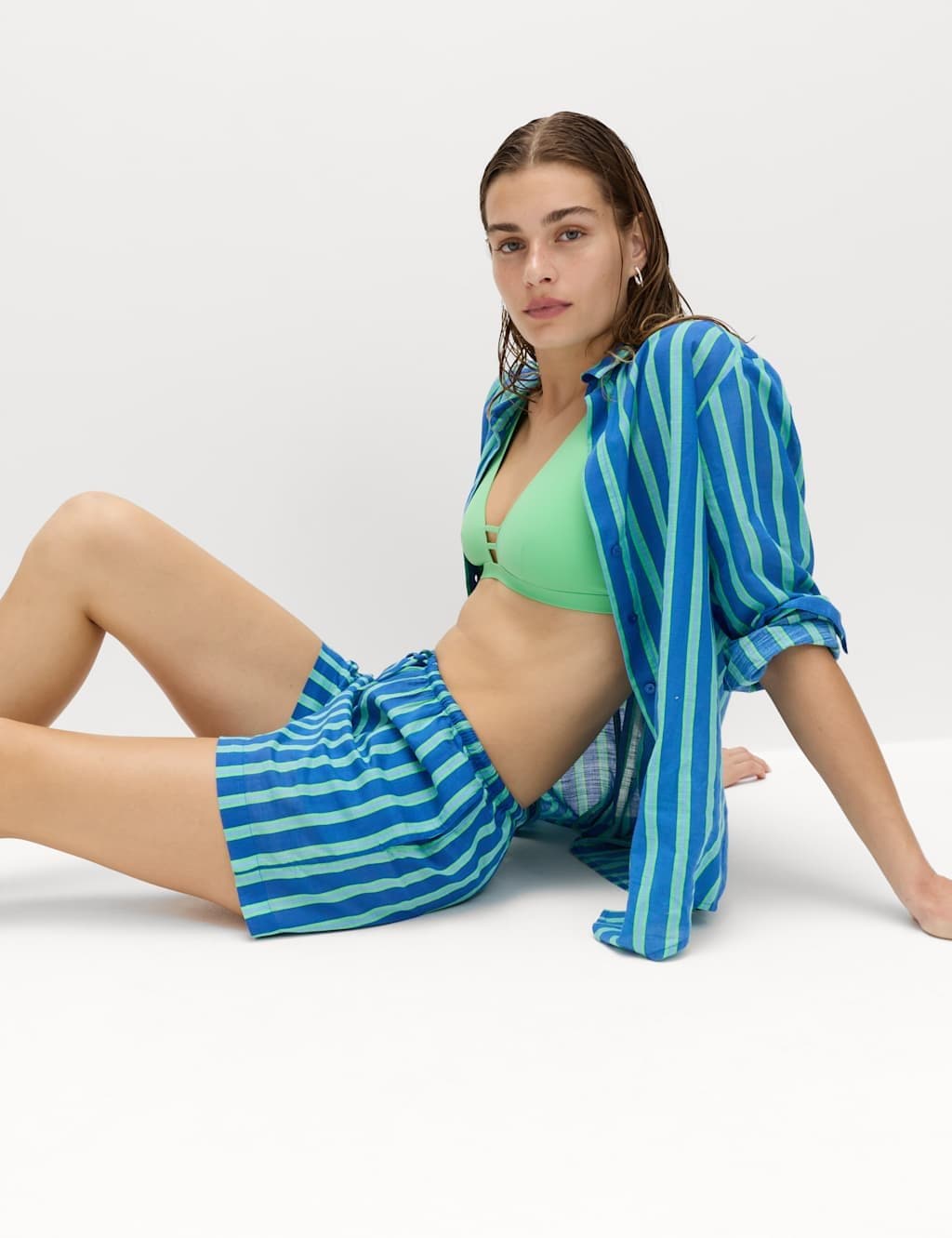 Marks & Spencer M&S Blue Striped Beach Shorts