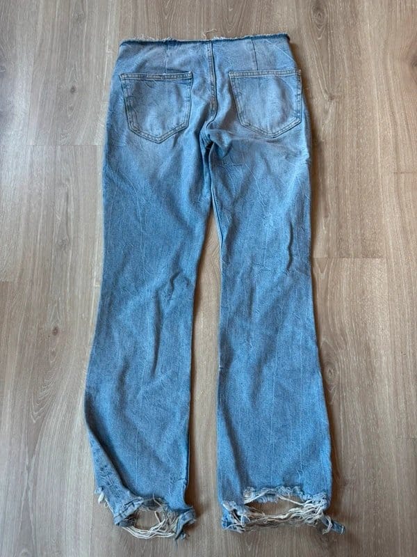 Bershka Light Blue Low Waist Flared Jeans
