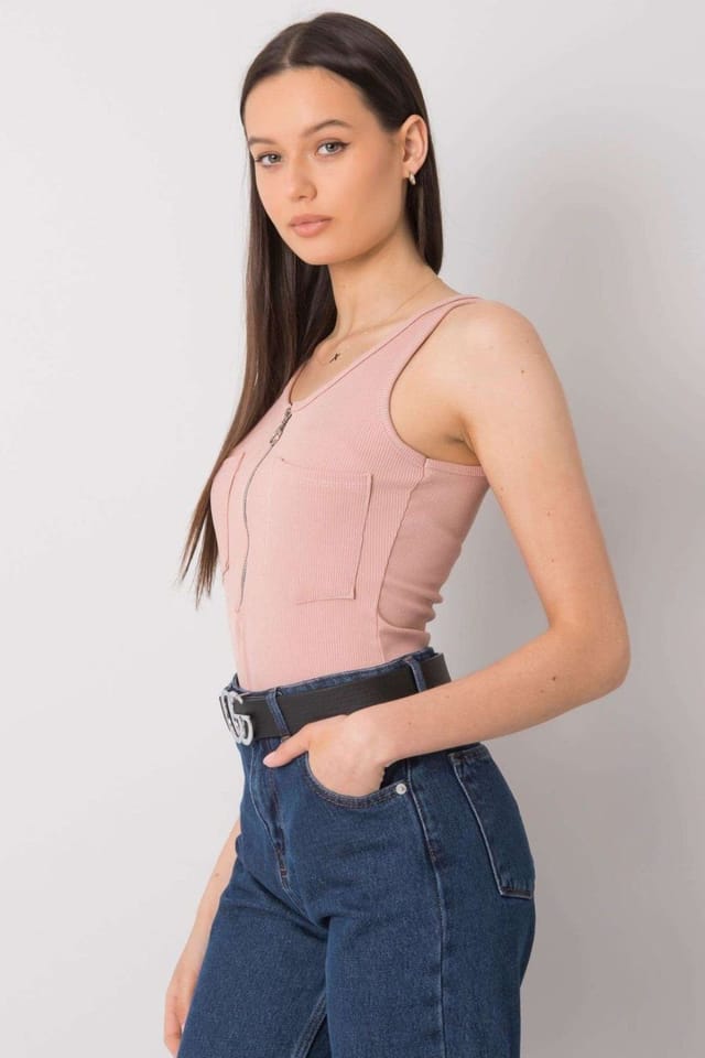 Love Lace Love Lace Women's Summer Zip Pocket Strappy T-Shirt in Pink - 3