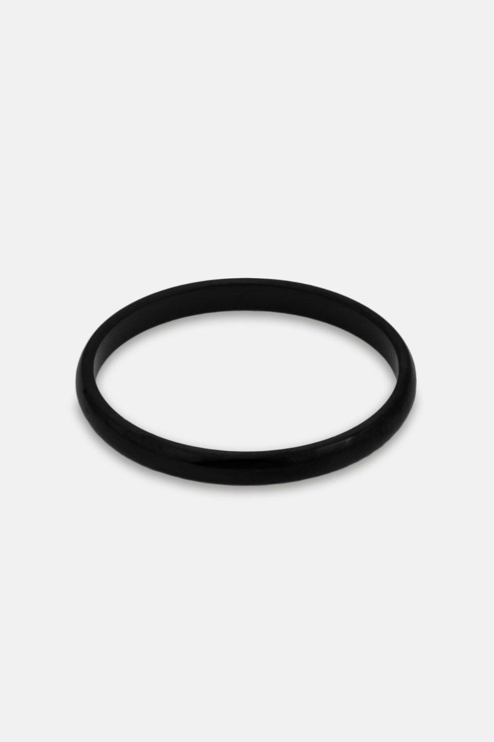Outrage London Outrage London Men's Men's Black 2mm Simple Band Ring - 4