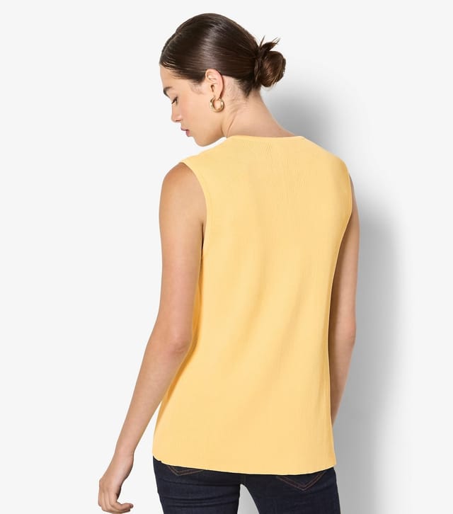 Apricot Women's Bright Yellow Press Stud Sleeveless Top Apricot New Look - 3