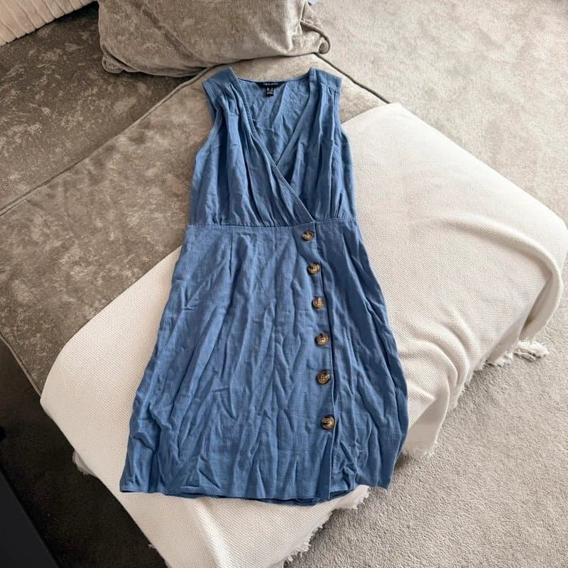 New Look New look blue linen dress size 6