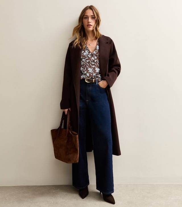 New Look Women's Brown Floral Print Collared Shirt New Look - 3