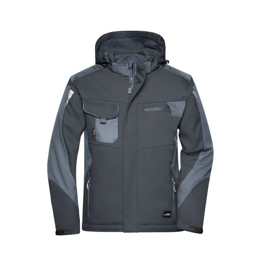 James and Nicholson James and Nicholson Men's Craftsmen Strong Soft Shell Jacket in Dark Grey