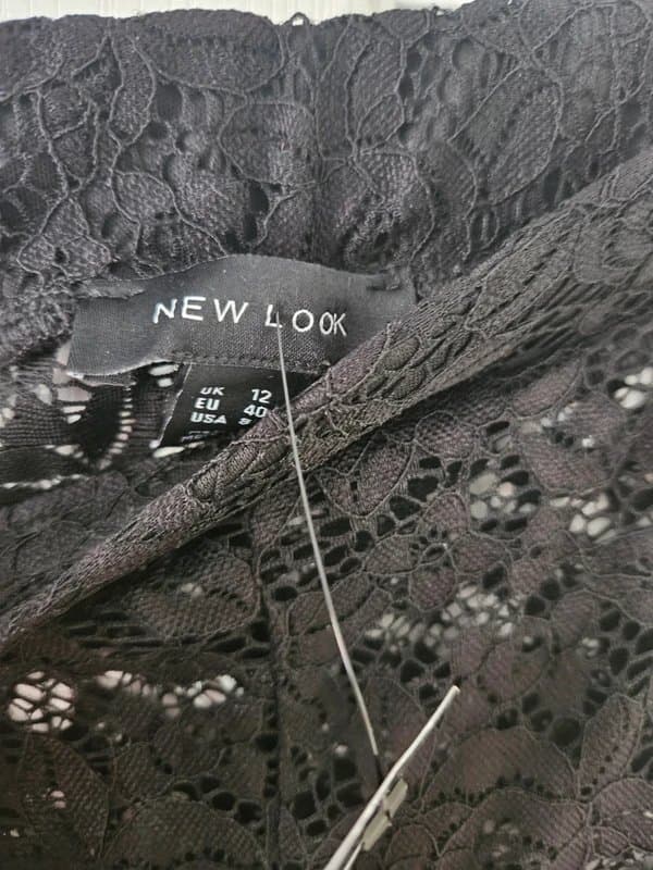 New Look Black lace trousers size 12