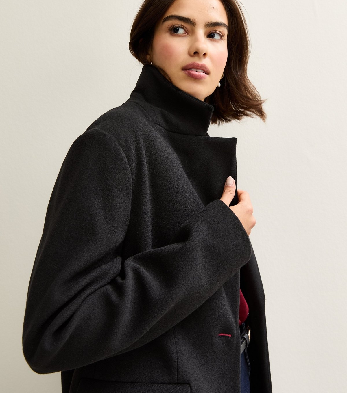 New Look Women's Black Single Button Lined Coat New Look - 2