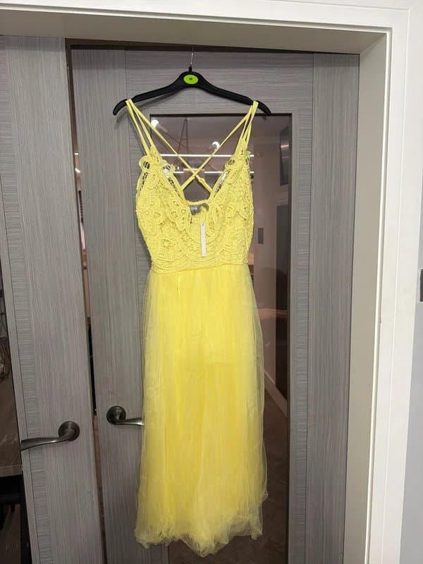 ASOS Yellow tulle midi dress