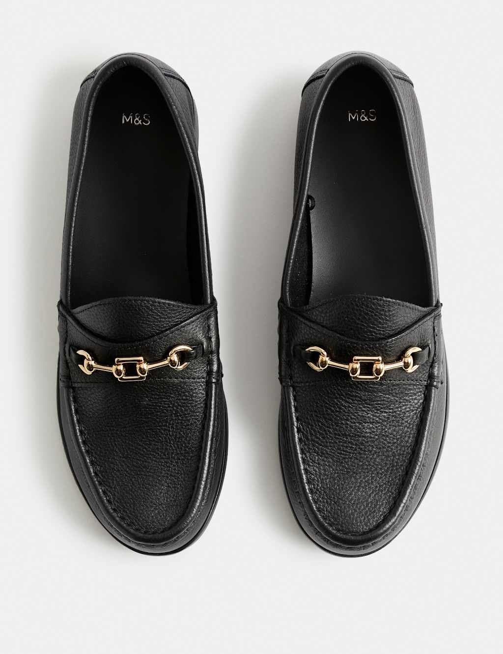 Marks & Spencer M&S Leather Trim Loafers Black