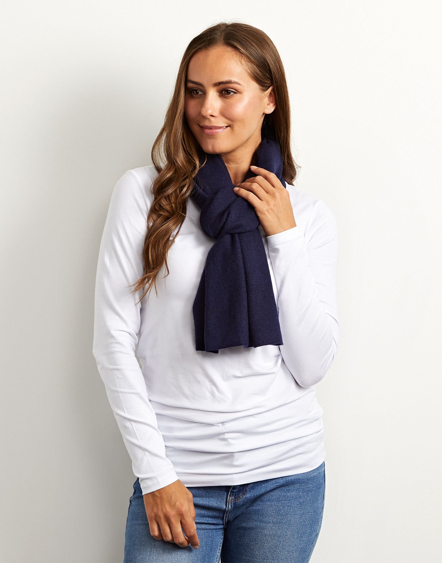 Cove Cove Women's Lucy 4-way Cashmere Poncho in Navy - 4