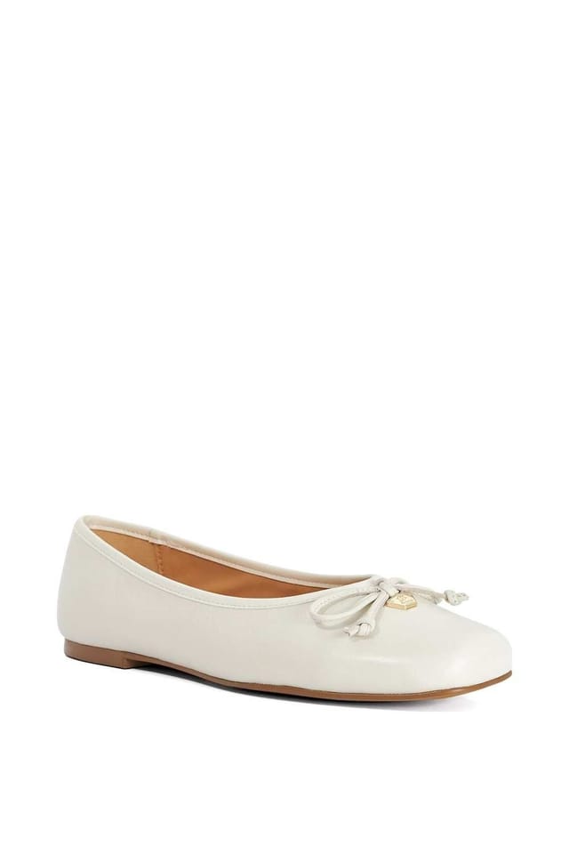 Dune London Dune London Women's 'Harllowe' Leather Ballet Pumps in White - 2