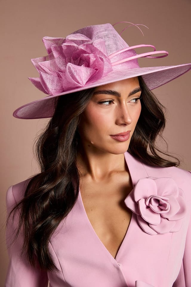 Coast Coast Women's Lisa Tan Origami Flower Fedora Hat in Pink - 2