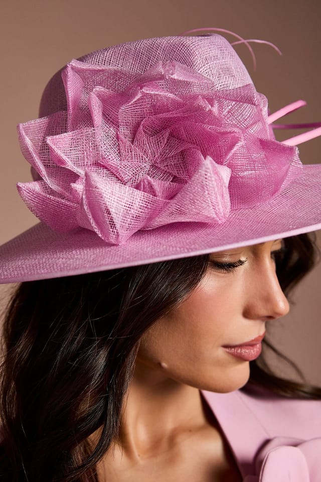 Coast Coast Women's Lisa Tan Origami Flower Fedora Hat in Pink - 3