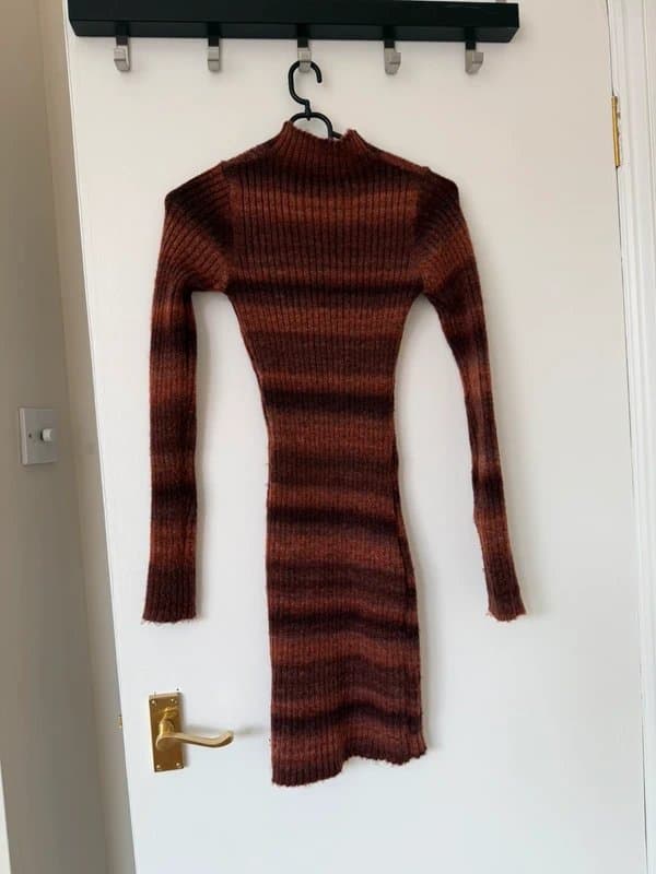 Bershka Bershka Striped Knit Bodycon Mini Dres