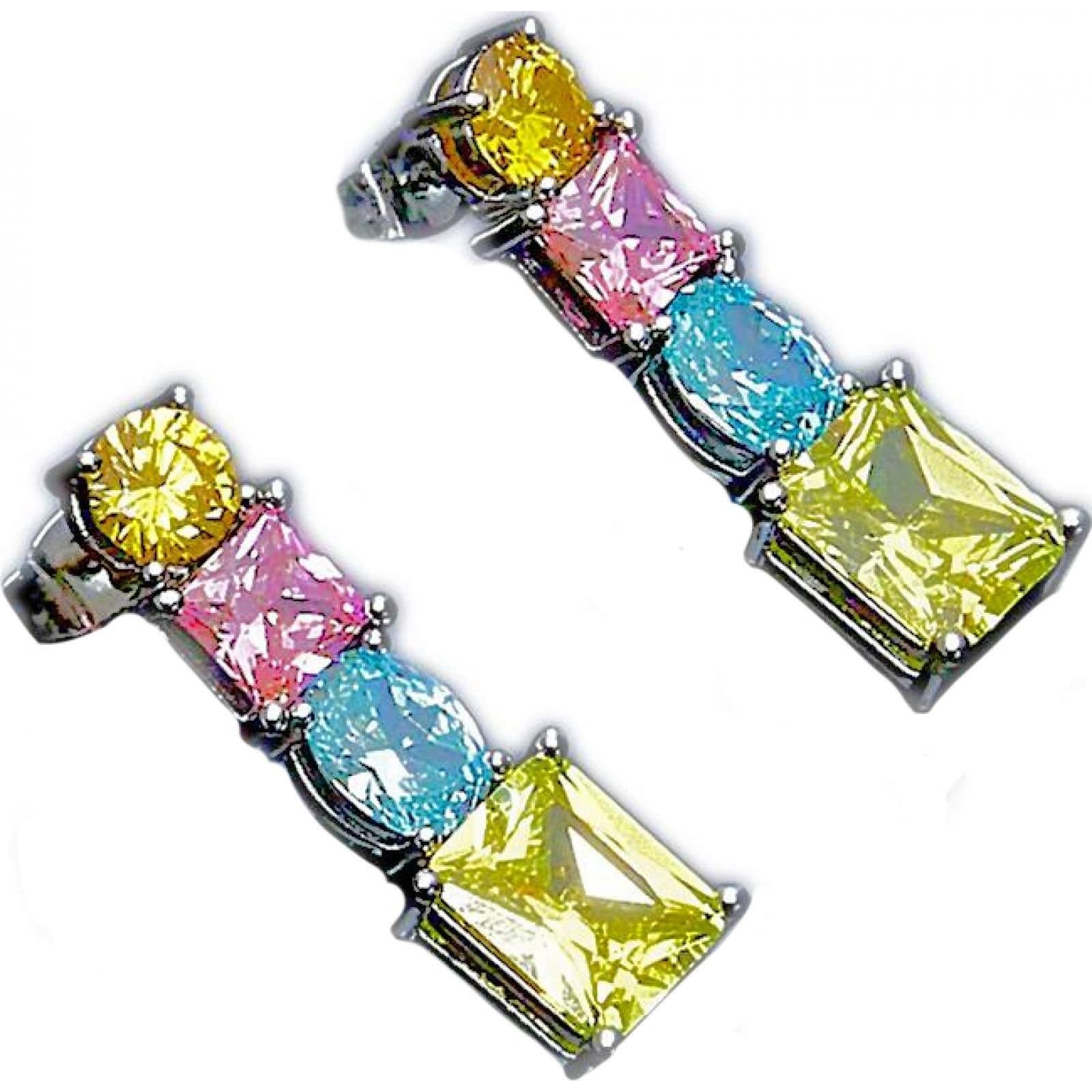 Chiara Ferragni Chiara Ferragni Silver Multi-Coloured Gemstone Earrings