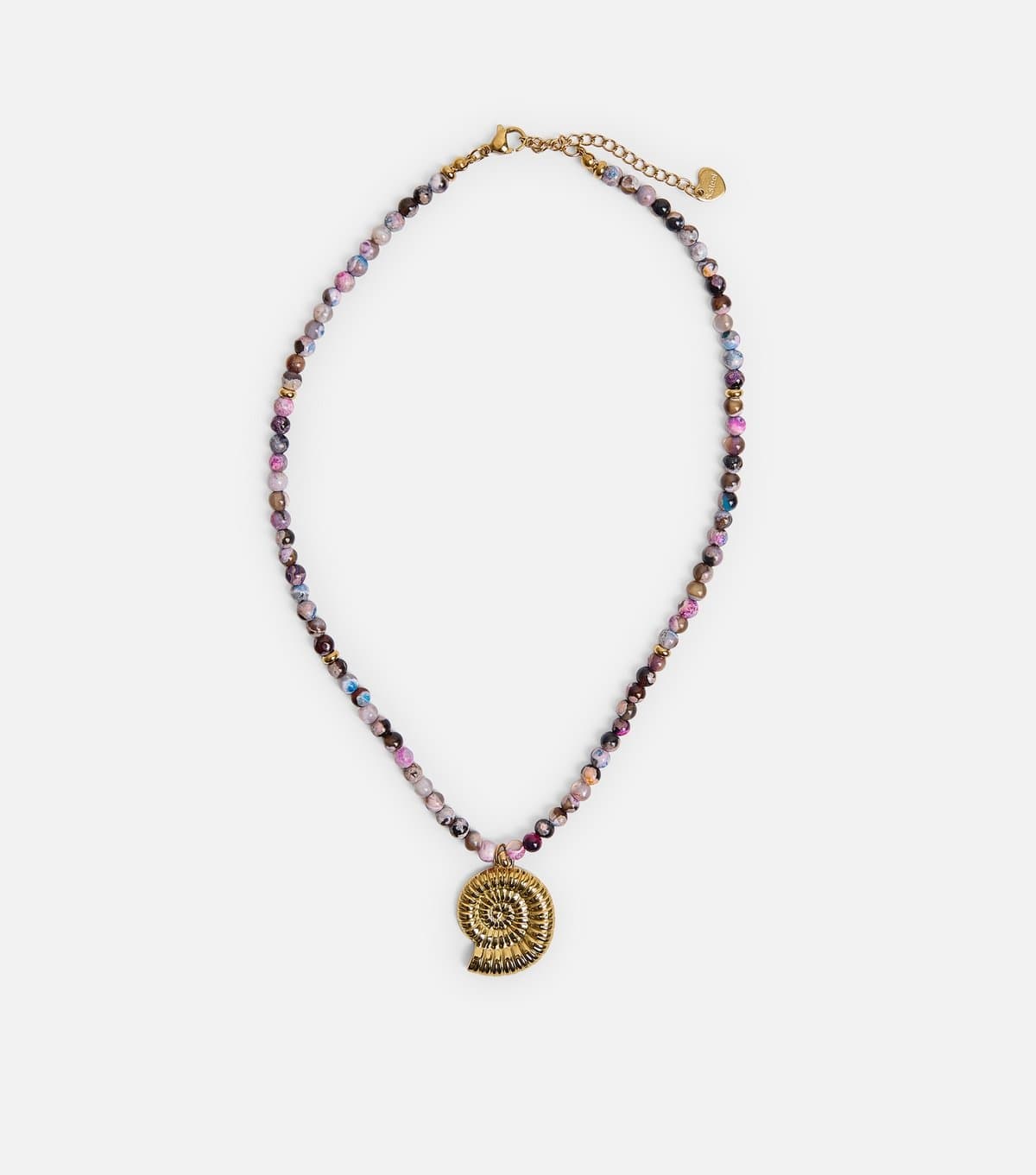 Public Desire Gold Tone Beaded Shell Pendant Necklace Public Desire New Look