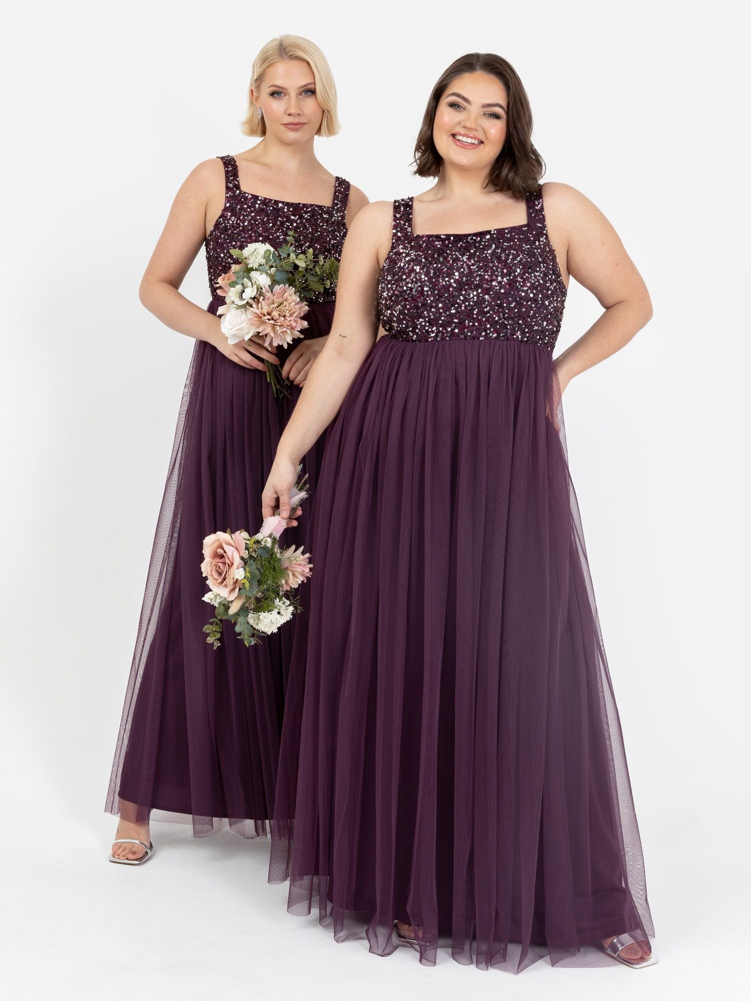 Maya Deluxe Maya Deluxe Women's Embellished Strappy Maxi Dress in Grape - 1