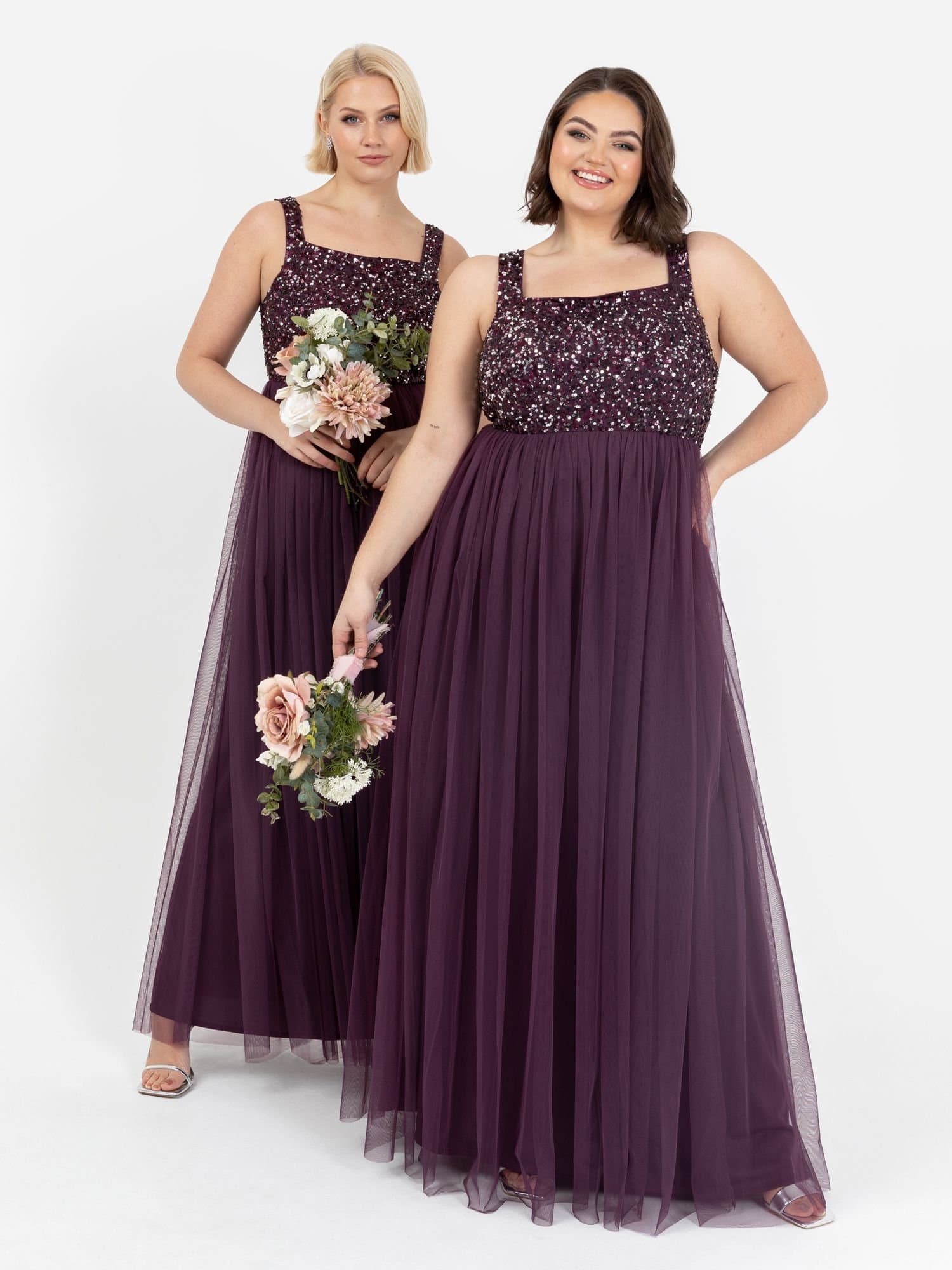 Maya Deluxe Maya Deluxe Women's Embellished Strappy Maxi Dress in Grape