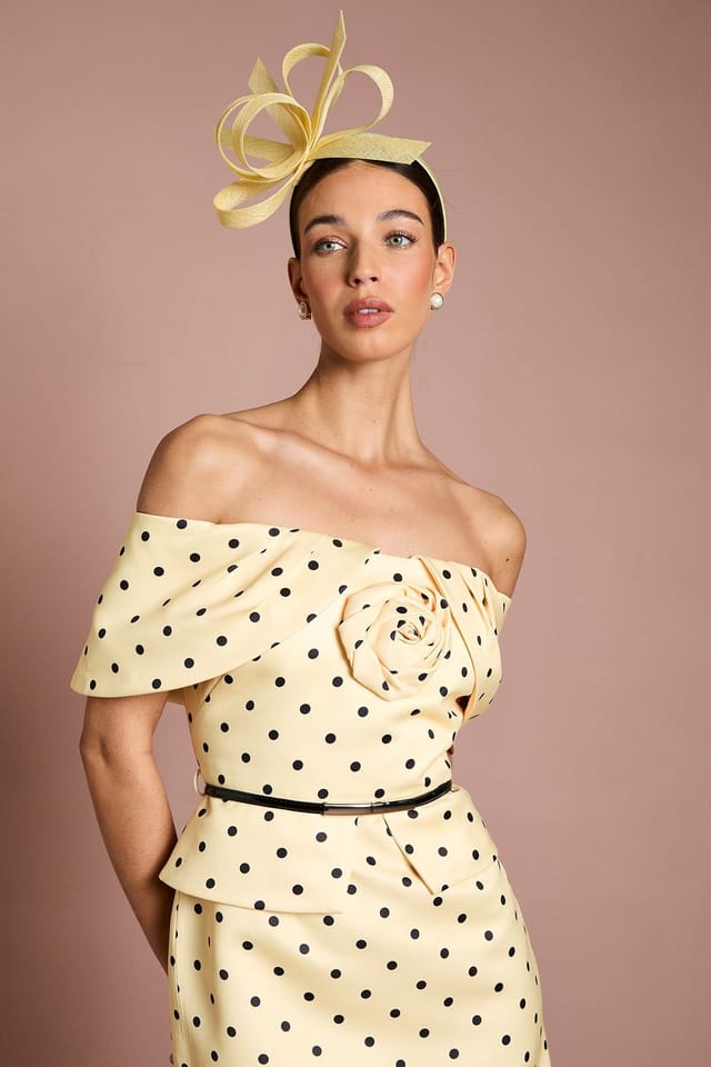 Coast Coast Women's Lisa Tan Loop Bow Fascinator in Lemon - 2