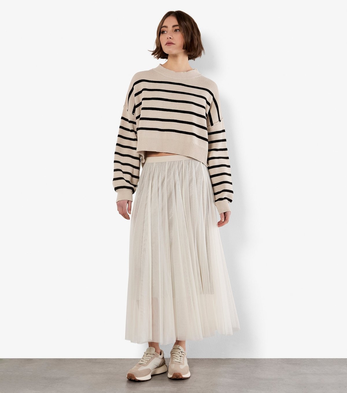 Apricot Women's Stone Striped Slit Hem Jumper Apricot New Look - 3