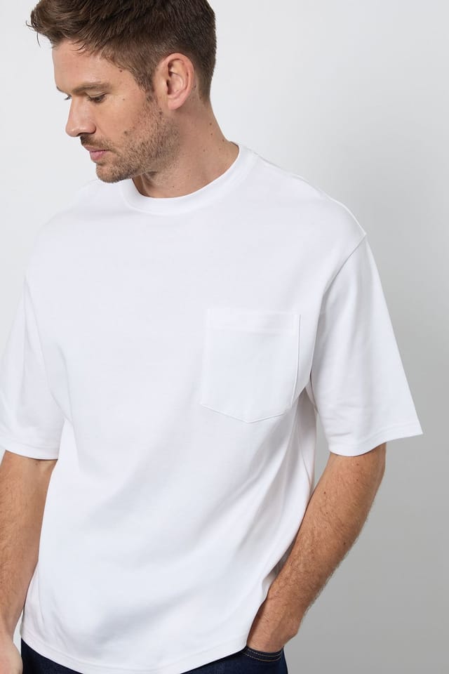 Burton Burton Men's White Oversized Crew Neck T-Shirt - 2