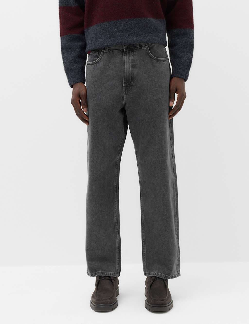 Marks & Spencer M&S Authentic Baggy Fit Rigid Jeans Grey