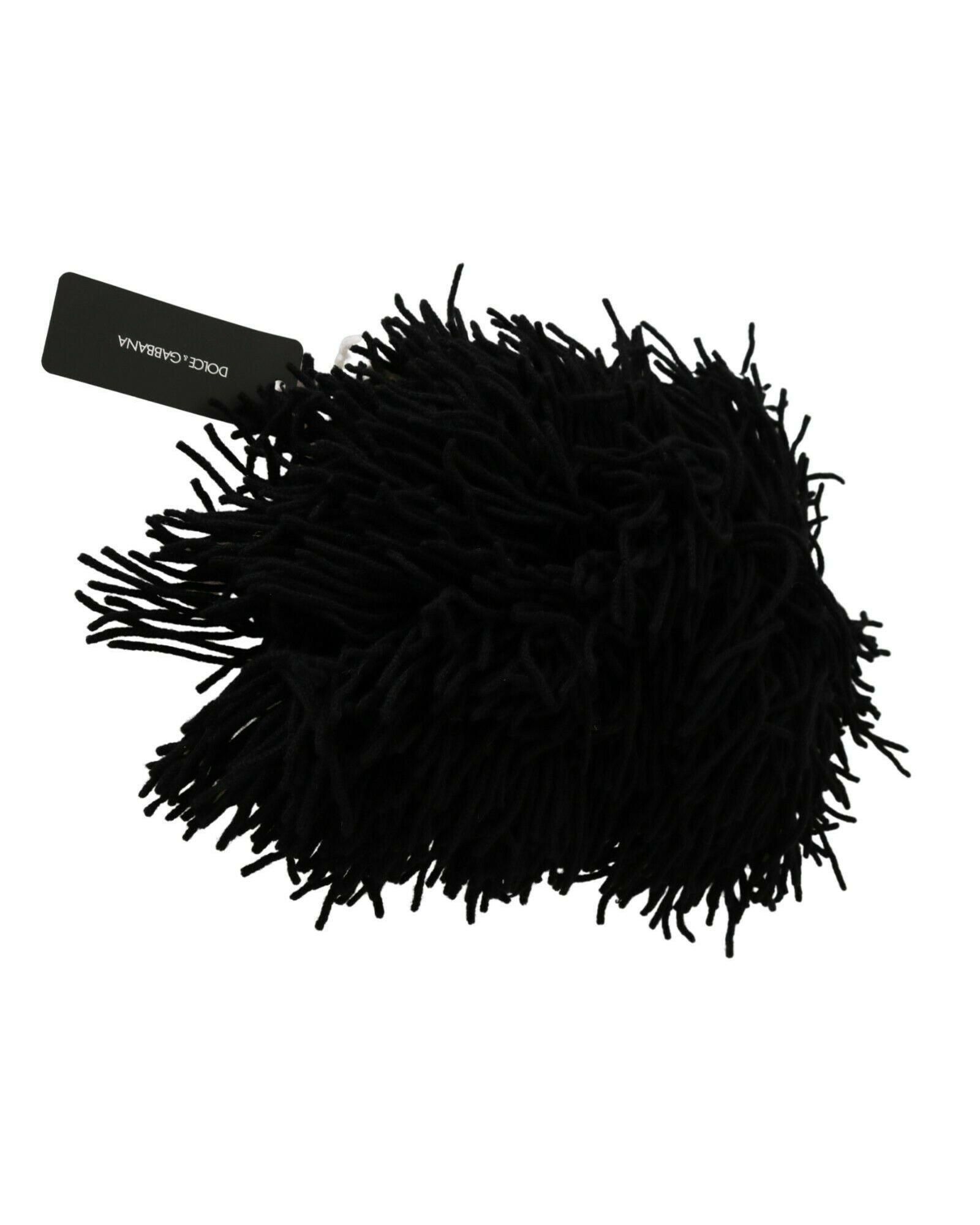 Dolce & Gabbana Dolce & Gabbana Women's Black White Knitted Cashmere Animal Design Hat in True Black - 4