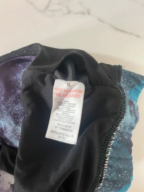 Matalan Matalan Cross Back Detail Black Teal Purple Sports Bra Size Medium 10-12