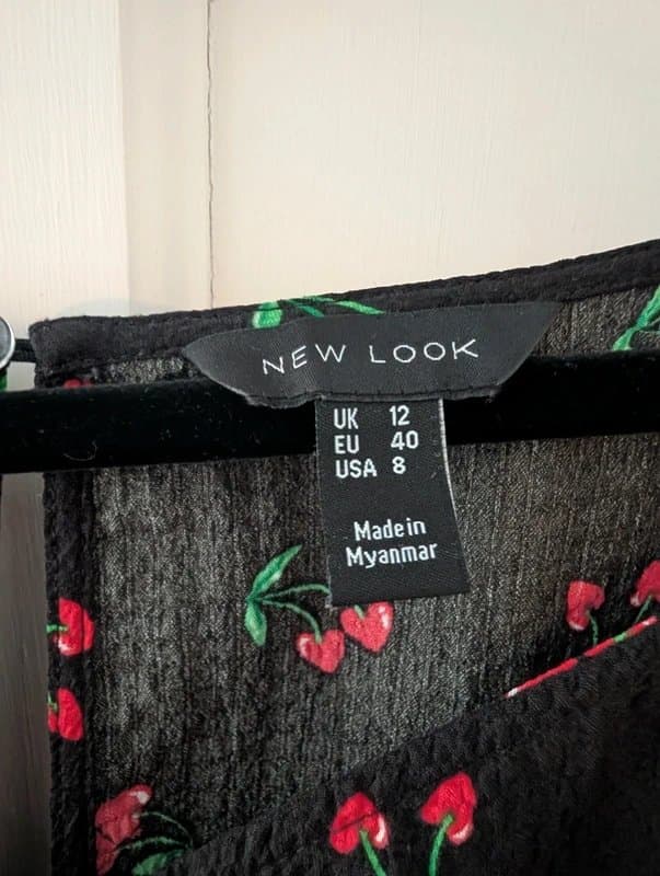 New Look New Look Cherry Print Midi Dress - size 12