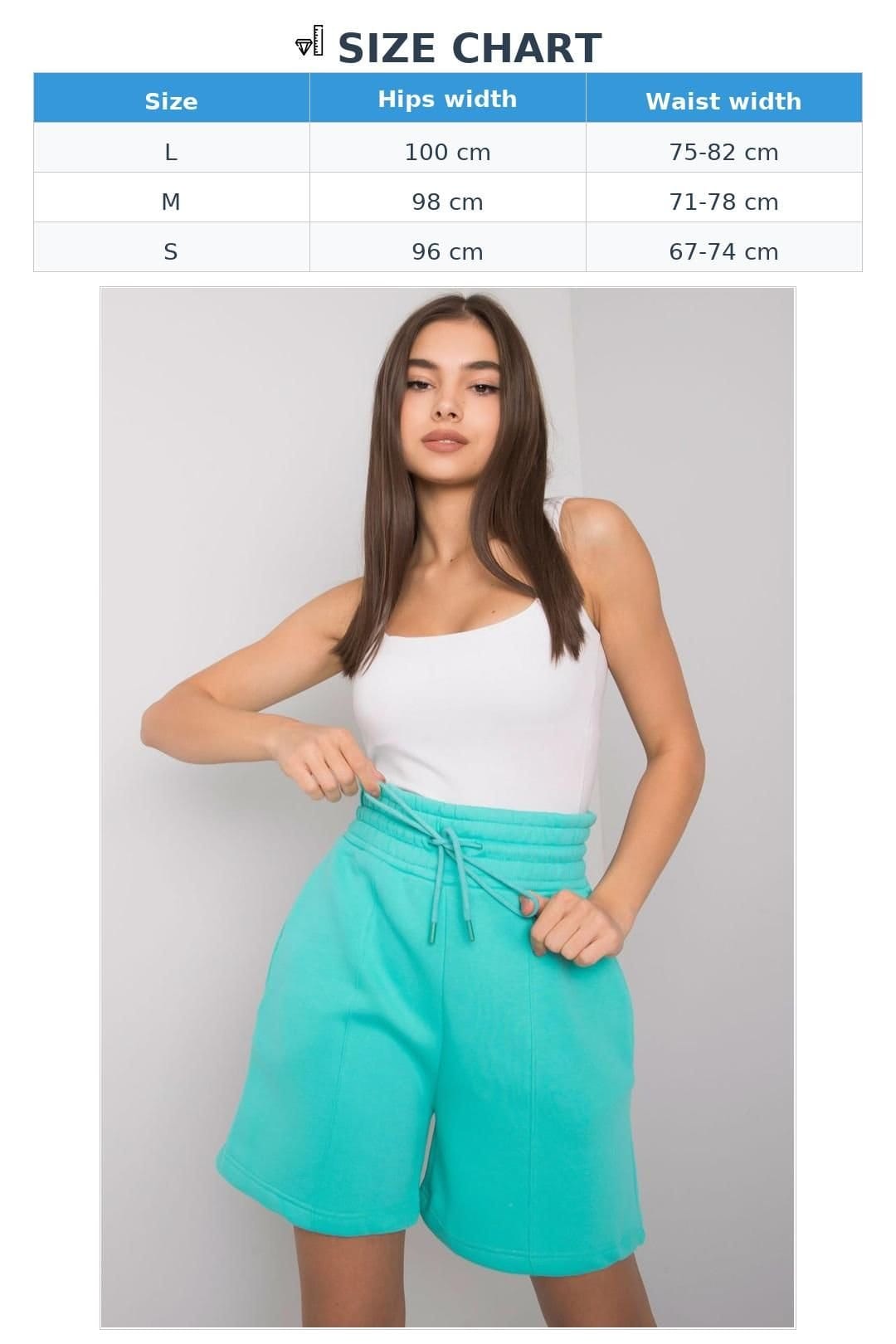 Love Lace Love Lace Women's Cotton Elastic Waist Shorts with Side Pockets Style 166230 in Green - 4