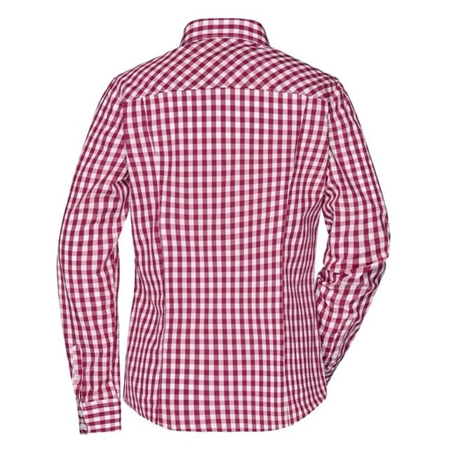 James and Nicholson James and Nicholson Women's Checked Blouse in Maroon - 2