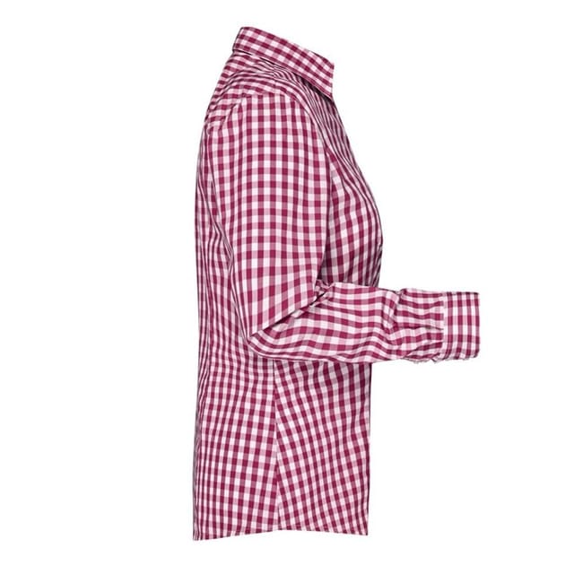 James and Nicholson James and Nicholson Women's Checked Blouse in Maroon - 3
