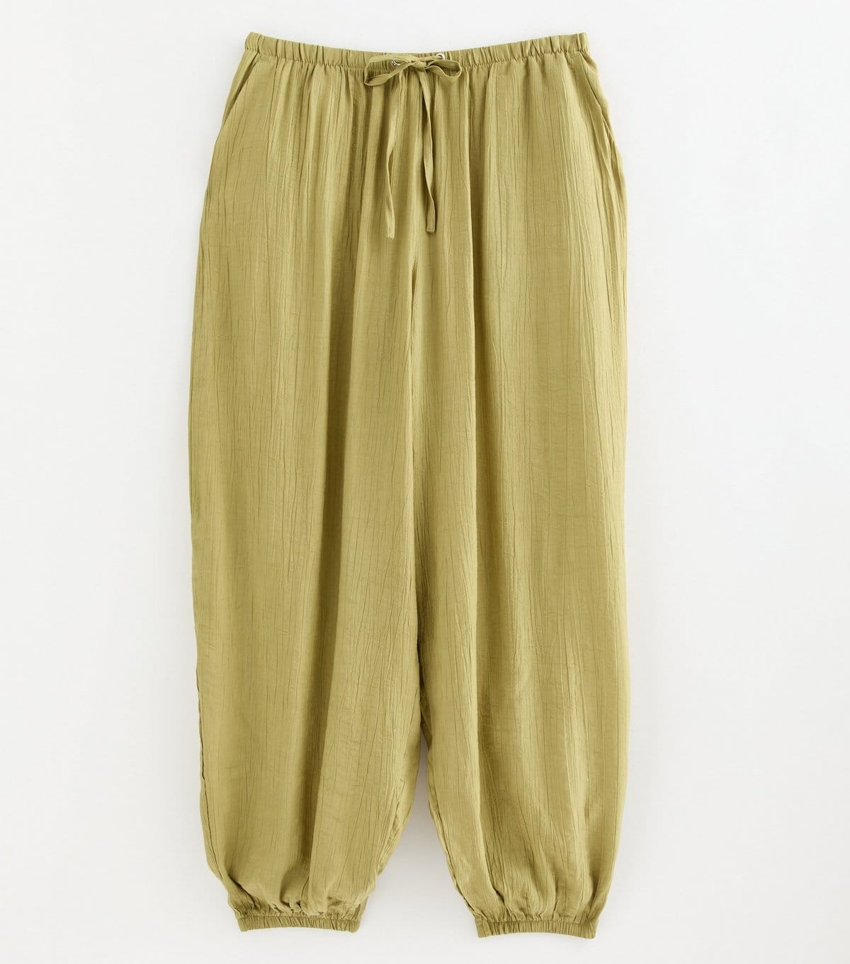 New Look Light Khaki Wide Drawstring Waist Cuffed Trousers