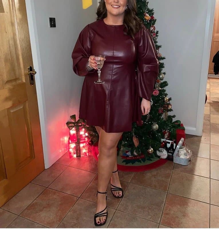 ASOS Leather- look mini dress.