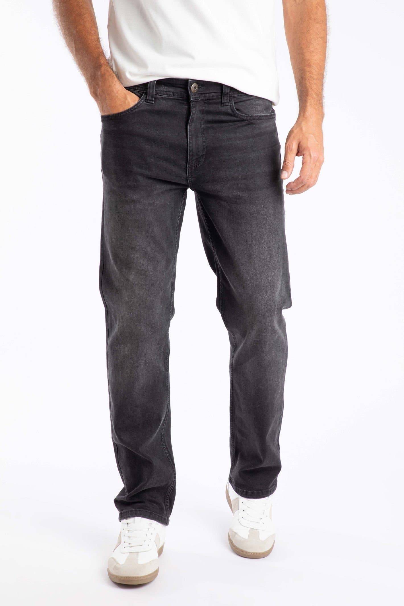 Weird Fish Weird Fish Men's Eddie Straight Leg Denim Jeans In Jet Black