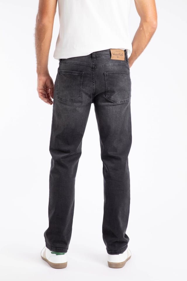 Weird Fish Weird Fish Men's Eddie Straight Leg Denim Jeans in Jet Black - 3