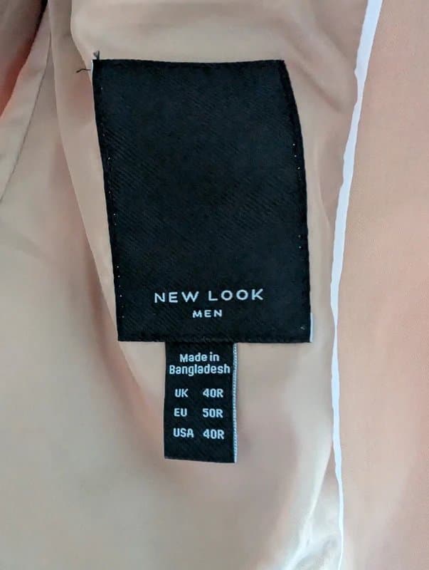 New Look Mens New Look 40R super skinny stretch beige blazer.