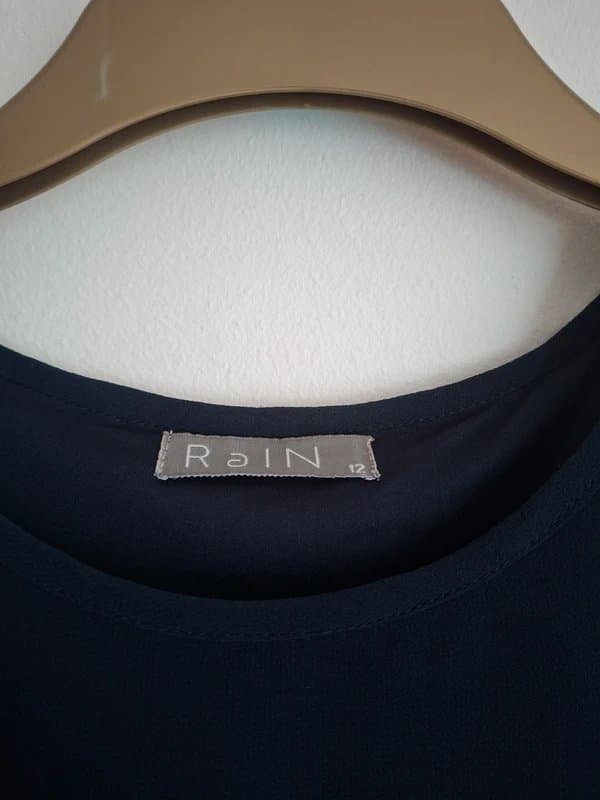 Rain Rain Navy Blue Embellished Shoulder Sleeveless Longline Top – Size 12