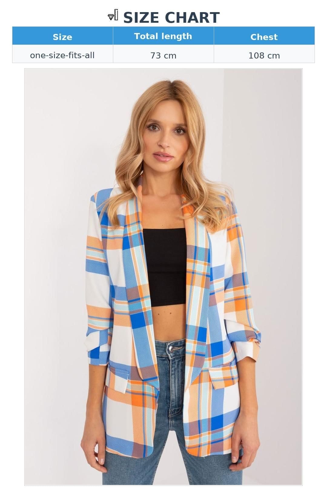 Love Lace Love Lace Women's Check Print Lapel Blazer 3/4 Sleeve - 4