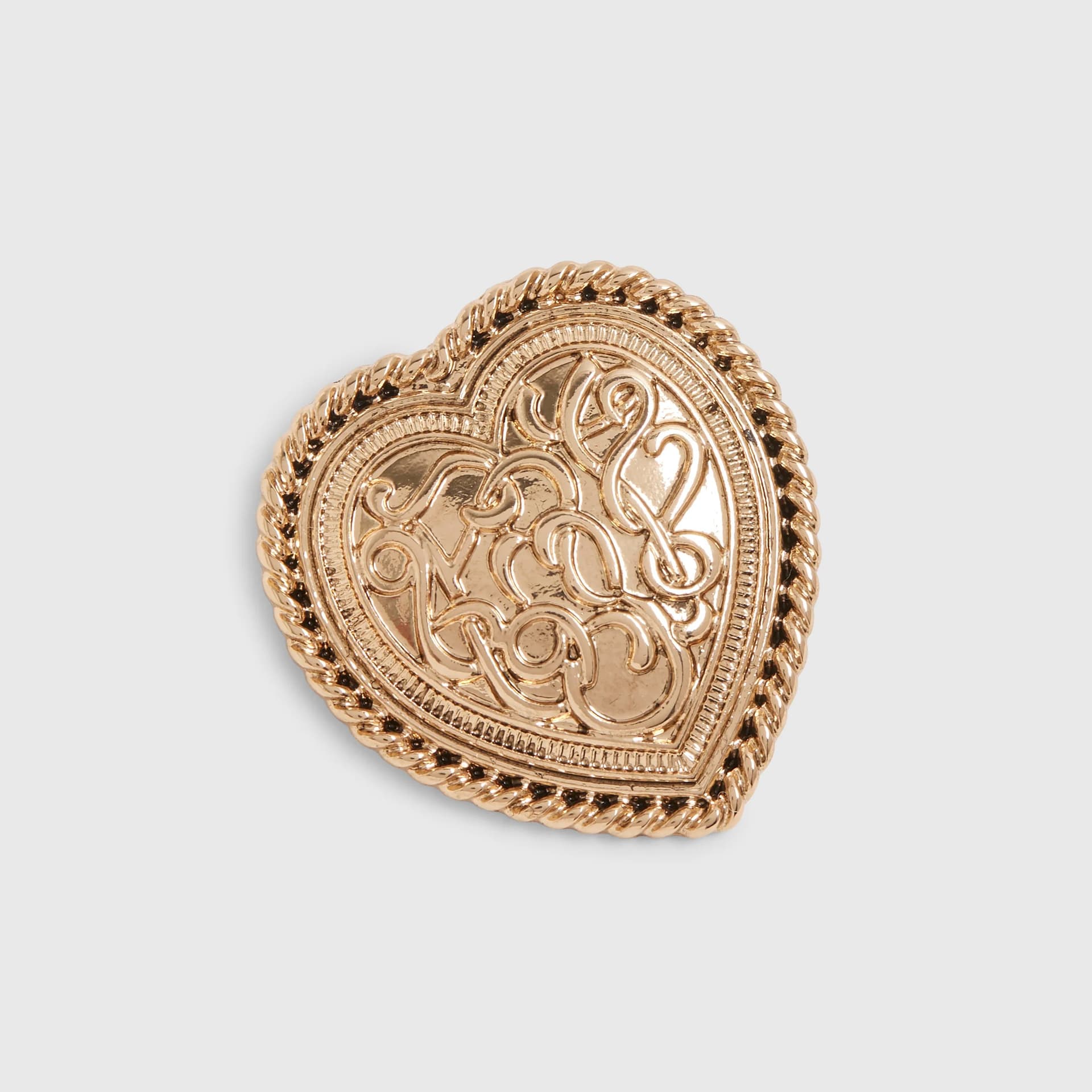 River Island River Island Womens Gold Engraved Heart Brooch